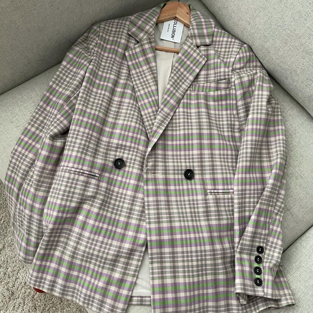 Collusion Light Purple Plaid Blazer Asos Blazer